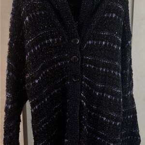 Free People Black and Purple Cardigan